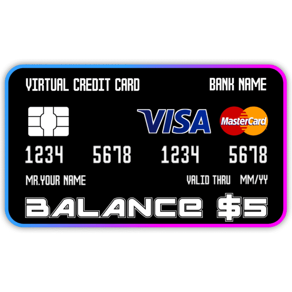 $5 Balance Virtual Credit Card